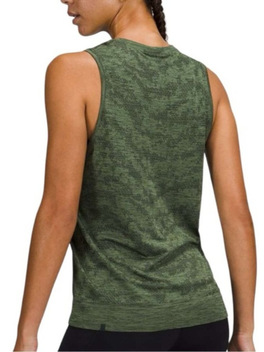 Lululemon Swiftly Breathe Muscle Tank Top size 16 in Dot Scape Rainforest Green - Picture 2 of 6